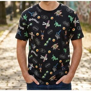 Disney Parks Toy Story All Over Print T Shirt Mens Sz M Buzz Lightyear Pixar
